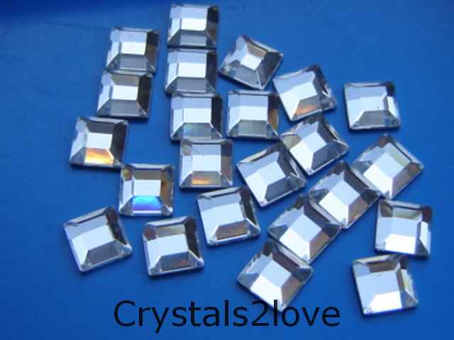 24 pcs SQUARE CRYSTAL 6mm Preciosa Maxima Flatback